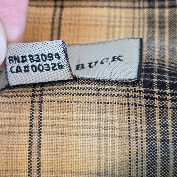 Cutter & Buck Men’s 4XT Yellow Black Plaid Flannel Button Shirt - Picture 11 of 11